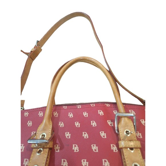 Dooney & Bourke Red Pebbled Leather Handbag Removable Strap - Picture 7 of 12